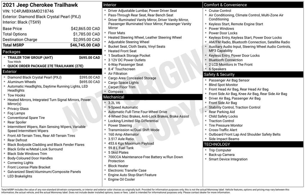 Used 2021 Jeep Cherokee Trailhawk SUV