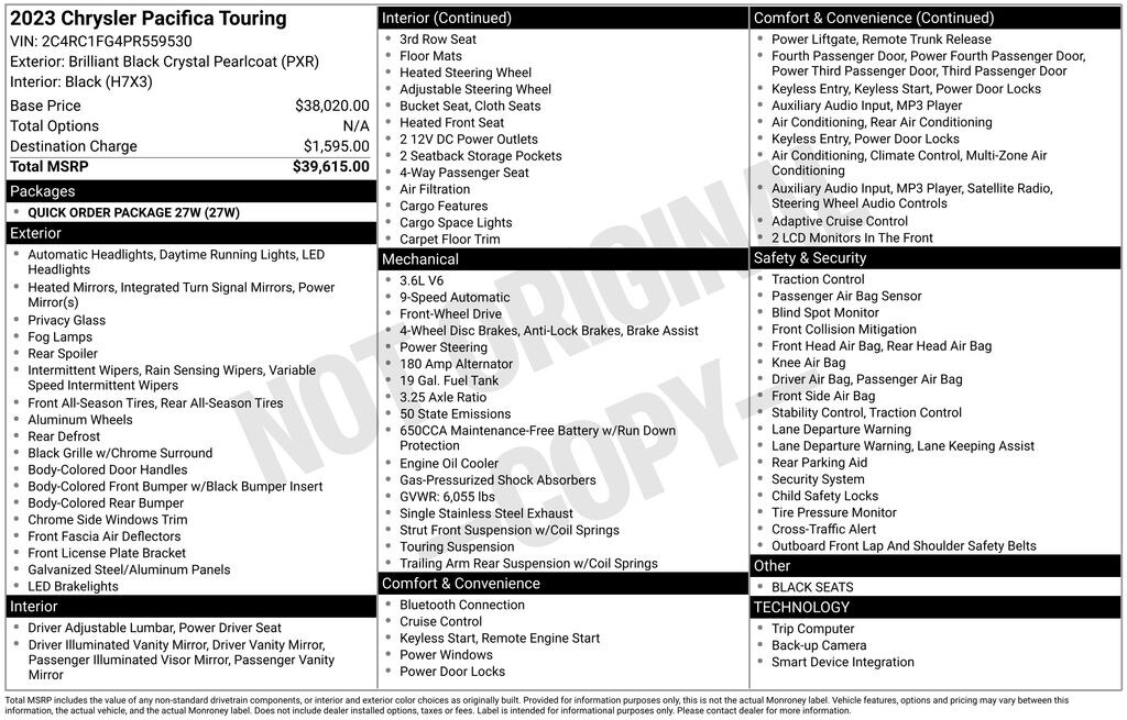 Used 2023 Chrysler Pacifica Touring Minivan/Van