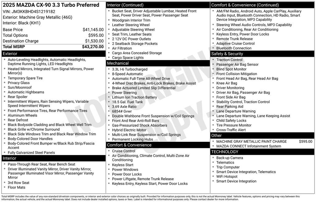 Used 2025 Mazda CX-90 3.3 Turbo Preferred SUV