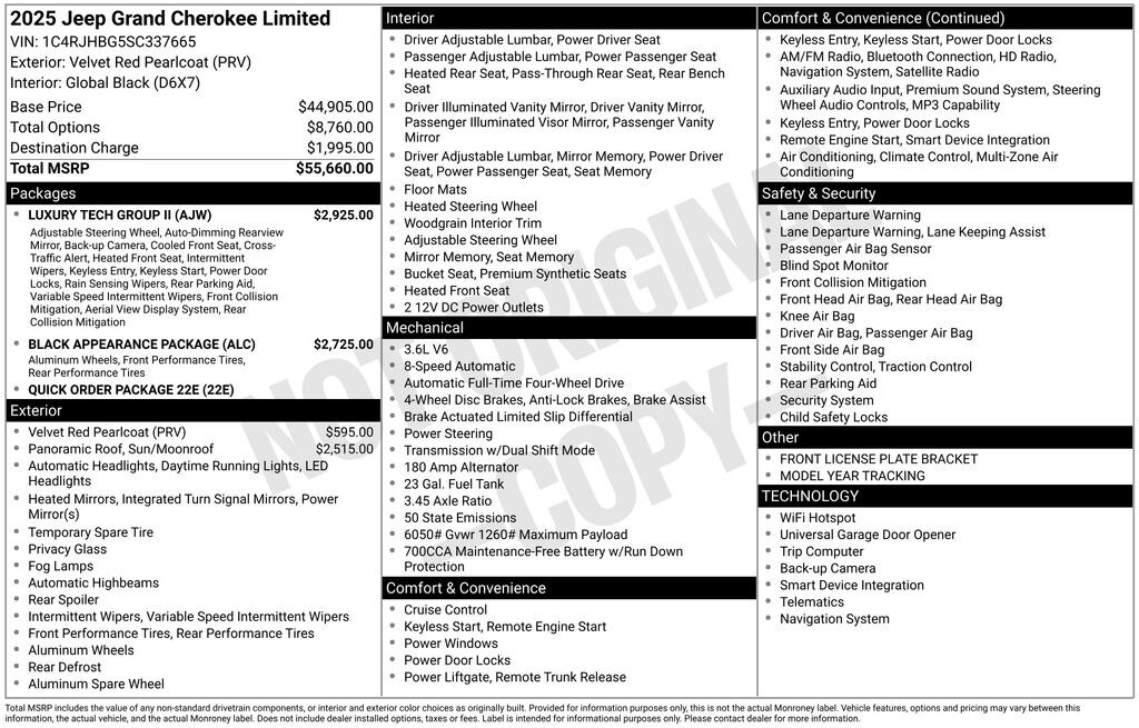 New 2025 Jeep Grand Cherokee LIMITED 4X4 Sport Utility