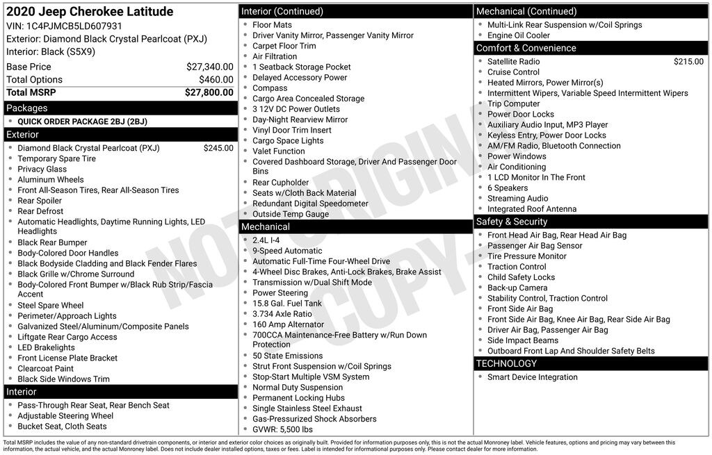 Used 2020 Jeep Cherokee Latitude SUV