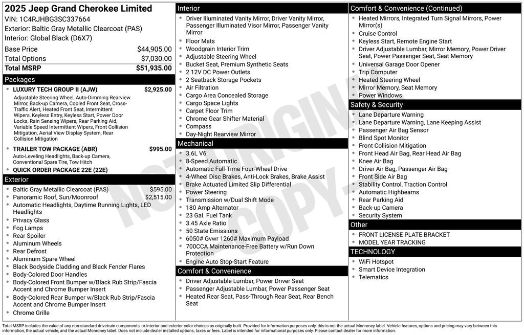 New 2025 Jeep Grand Cherokee LIMITED 4X4 Sport Utility