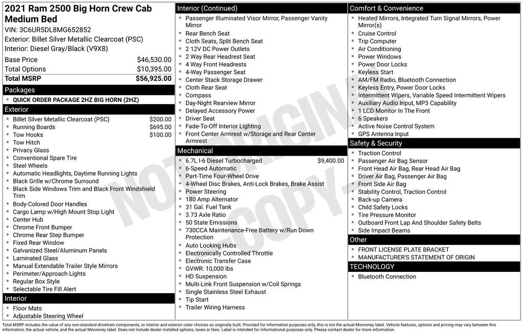 Used 2021 Ram 2500 Big Horn Truck
