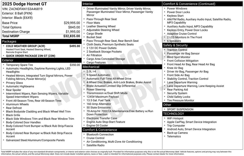 New 2025 Dodge Hornet GT AWD SUV