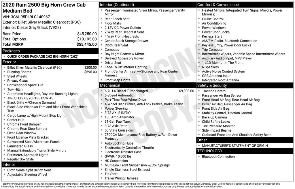 Used 2020 Ram 2500 Big Horn Truck