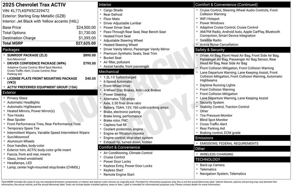 New 2025 Chevrolet Trax Activ SUV