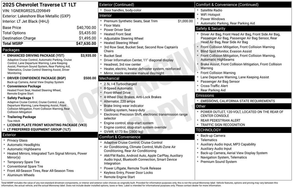 New 2025 Chevrolet Traverse LT SUV