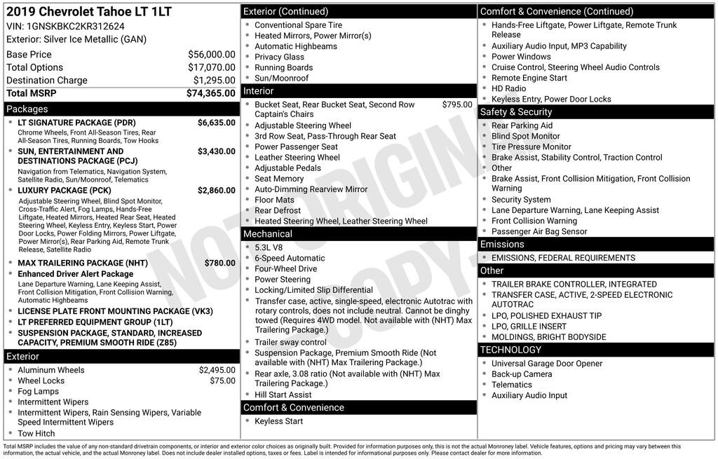 Used 2019 Chevrolet Tahoe LT SUV