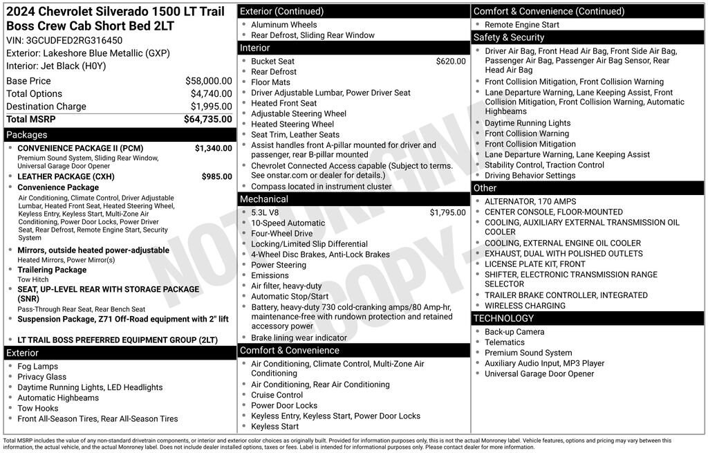 Used 2024 Chevrolet Silverado 1500 LT Trail Boss Truck