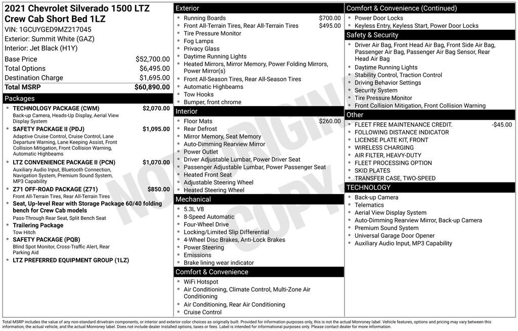 Used 2021 Chevrolet Silverado 1500 LTZ Truck