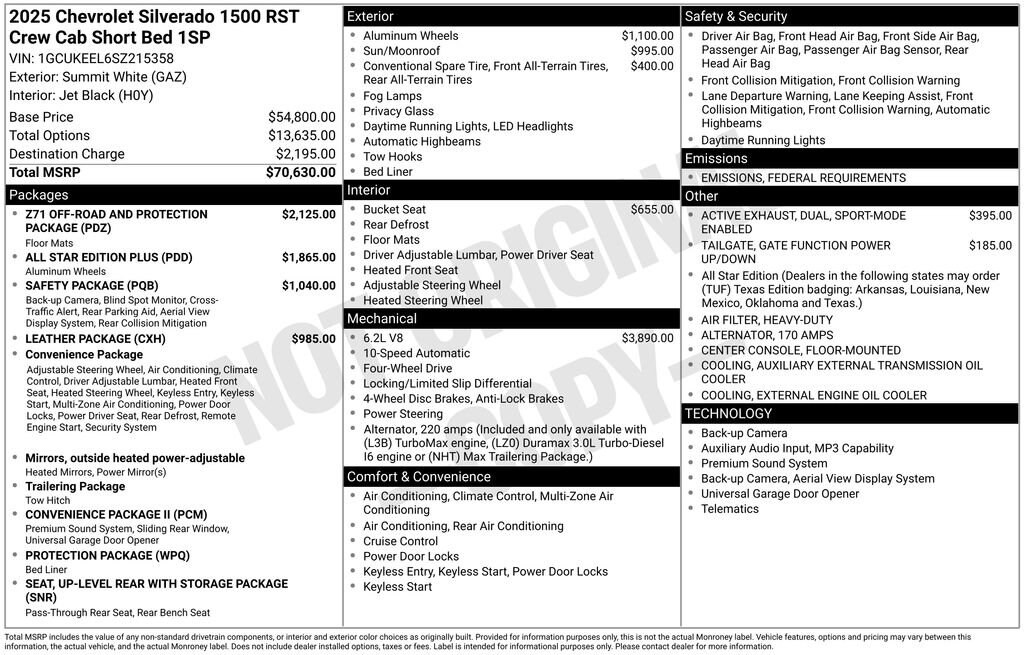 New 2025 Chevrolet Silverado 1500 RST Truck
