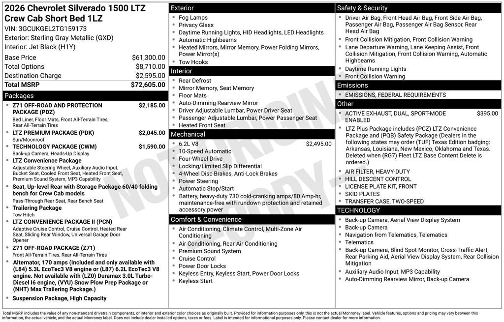 New 2026 Chevrolet Silverado 1500 LTZ Truck
