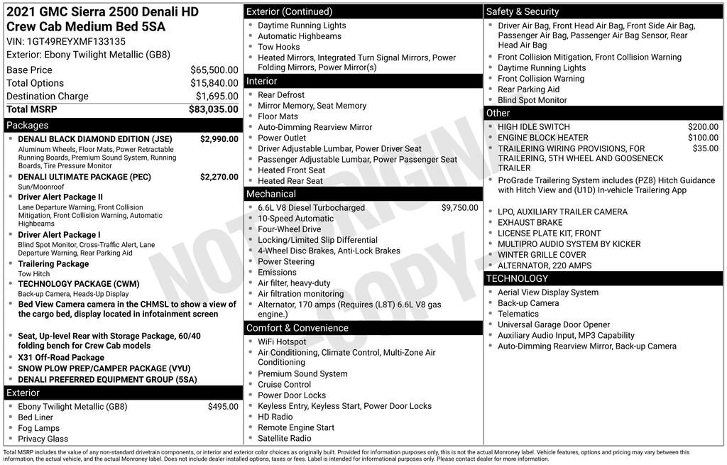 Used 2021 GMC Sierra 2500 HD Denali Truck