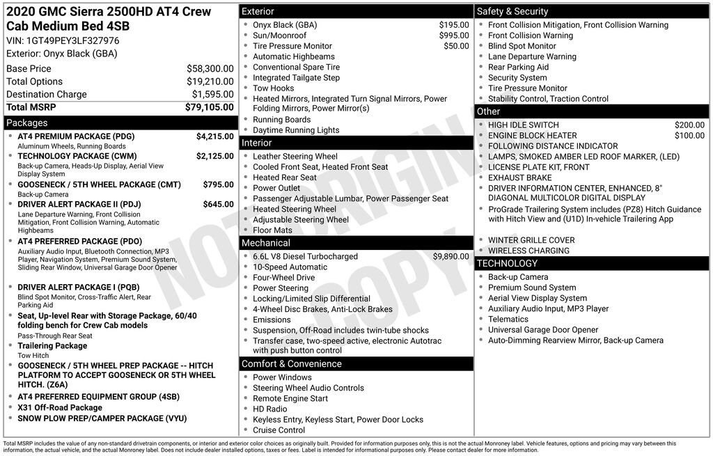 Used 2020 GMC Sierra 2500 HD AT4 Truck