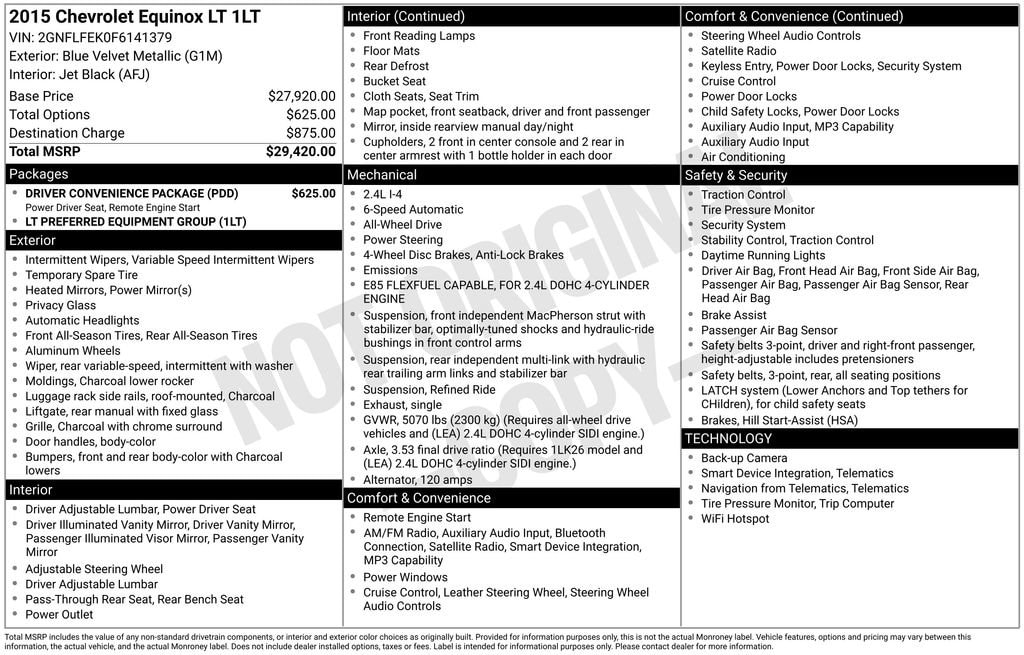 Used 2015 Chevrolet Equinox LT SUV