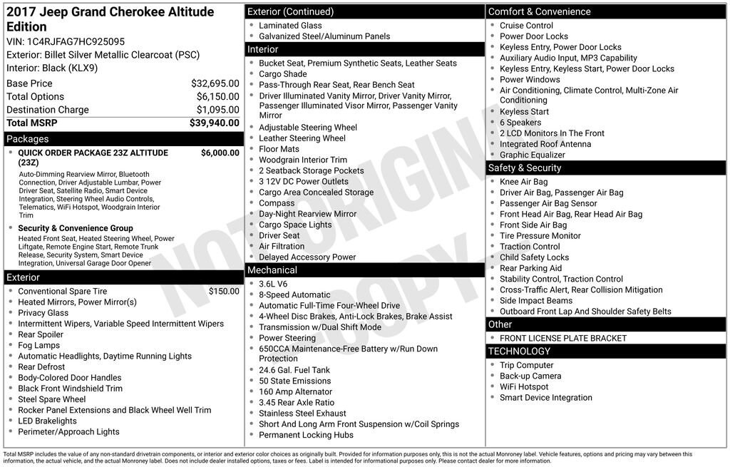 Used 2017 Jeep Grand Cherokee Altitude