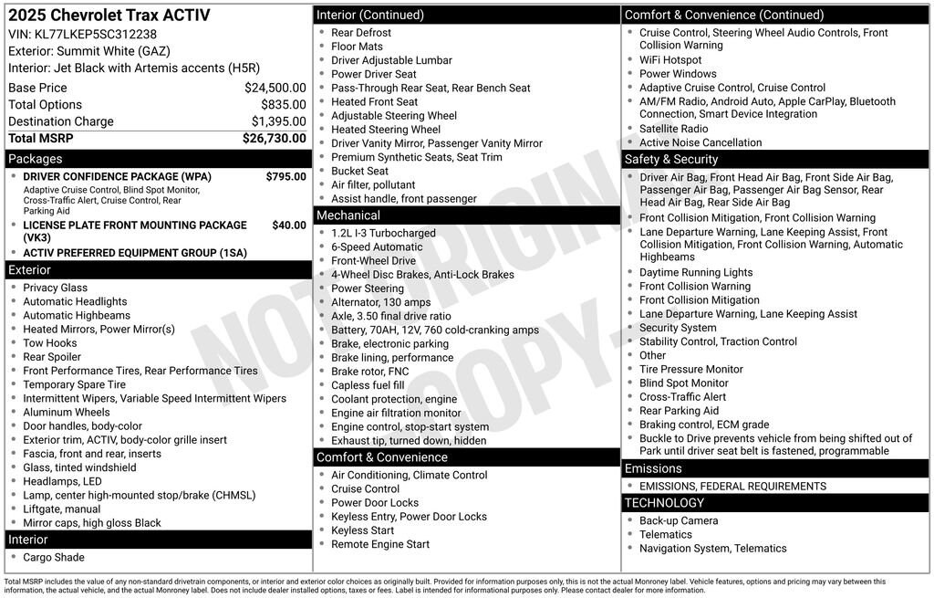 New 2025 Chevrolet Trax Activ SUV