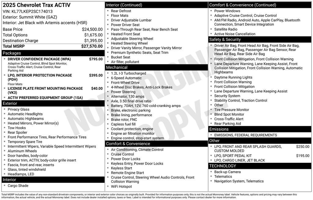 New 2025 Chevrolet Trax Activ SUV