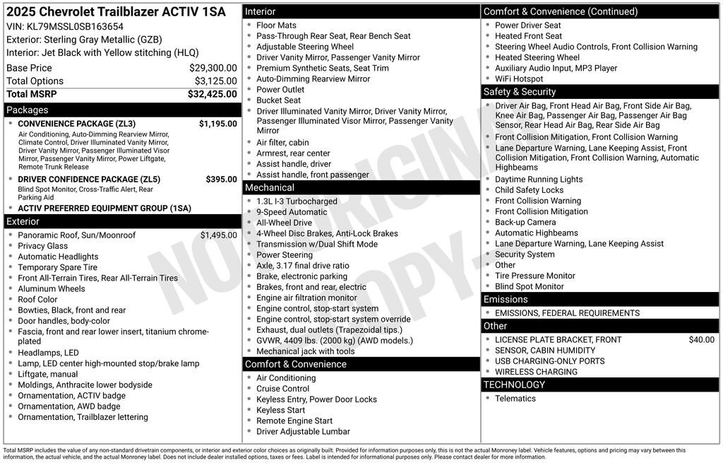 New 2025 Chevrolet Trailblazer Activ SUV