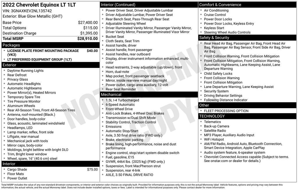 Used 2022 Chevrolet Equinox LT SUV
