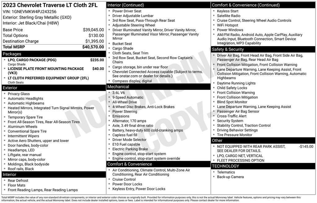 Used 2023 Chevrolet Traverse 2FL SUV