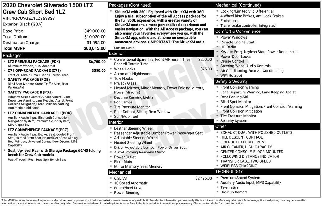 Used 2020 Chevrolet Silverado 1500 LTZ Truck