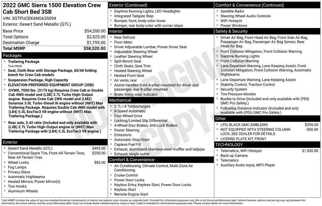 Used 2022 GMC Sierra 1500 Elevation Truck