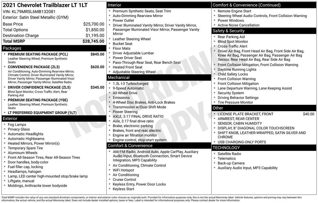 Used 2021 Chevrolet Trailblazer LT SUV