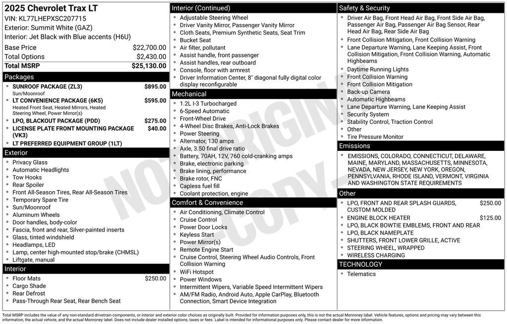 New 2025 Chevrolet Trax LT SUV