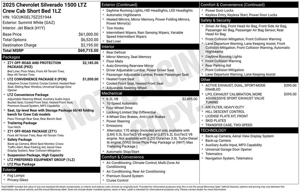 New 2025 Chevrolet Silverado 1500 LTZ Truck