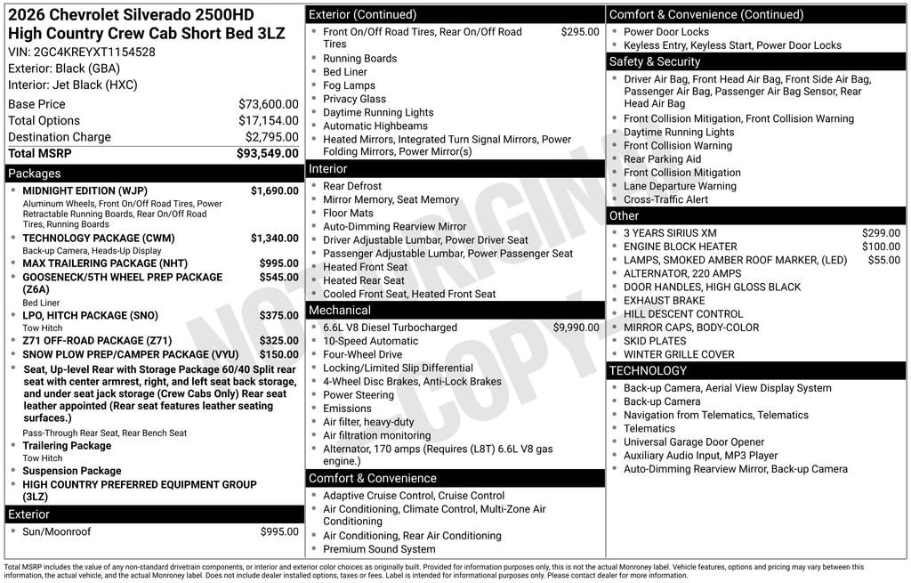 New 2026 Chevrolet Silverado 2500 HD High Country Truck