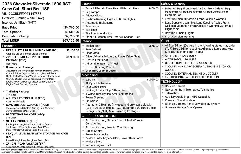 New 2026 Chevrolet Silverado 1500 RST Truck