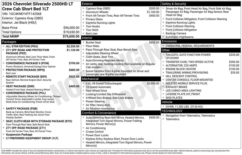 New 2026 Chevrolet Silverado 2500 HD LT Truck
