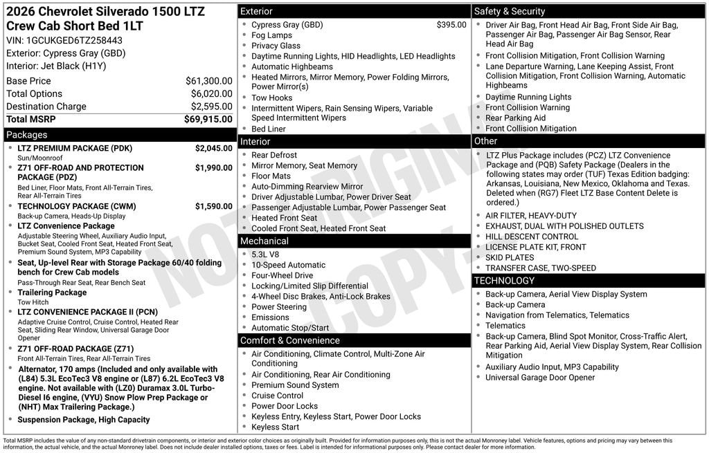 New 2026 Chevrolet Silverado 1500 LTZ Truck