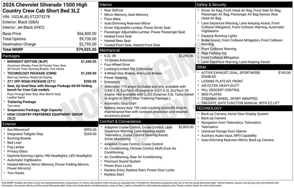 New 2026 Chevrolet Silverado 1500 High Country Truck