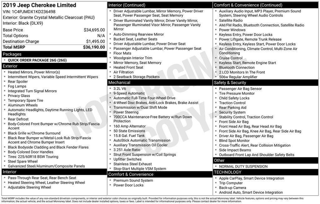 Used 2019 Jeep Cherokee Limited