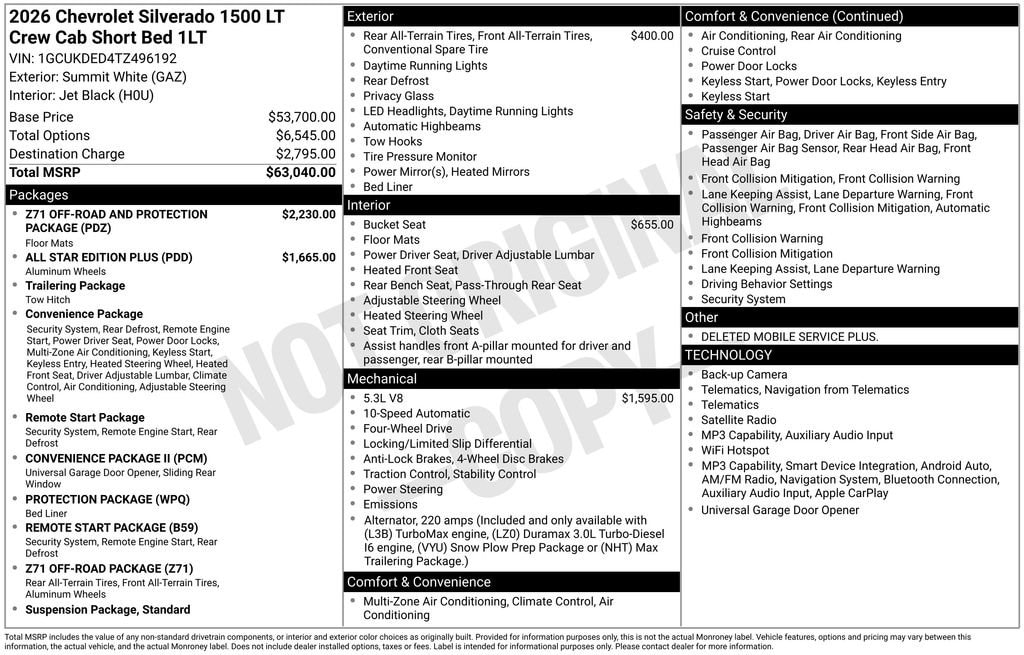 New 2026 Chevrolet Silverado 1500 LT Truck