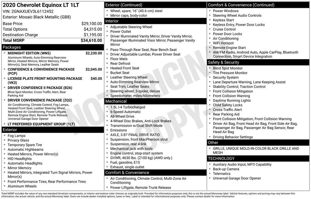Used 2020 Chevrolet Equinox LT SUV