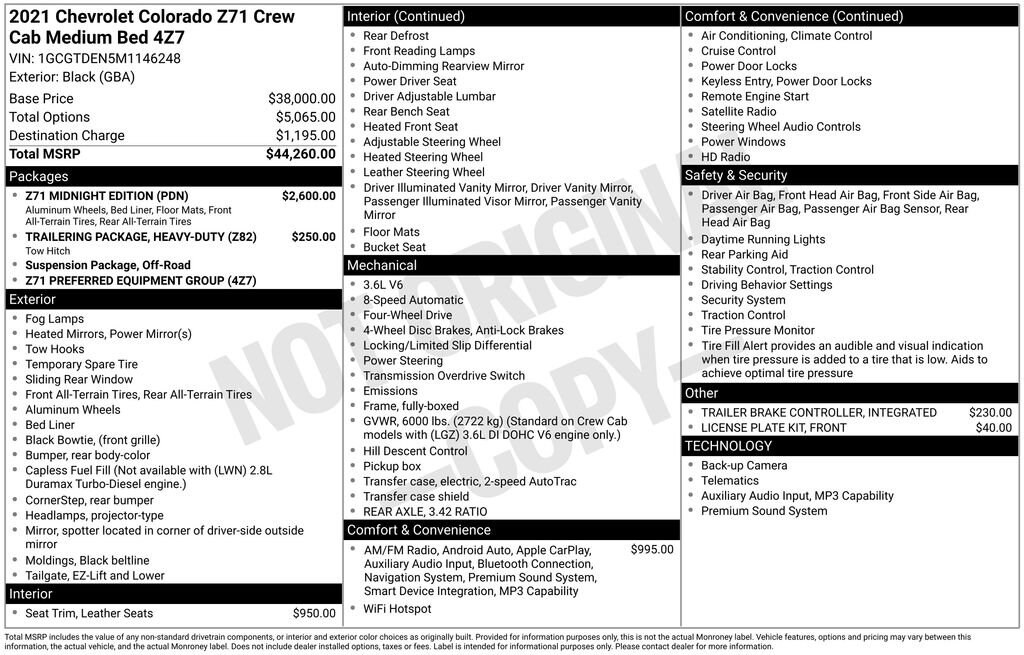 Used 2021 Chevrolet Colorado 4WD Z71 Truck