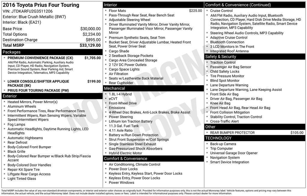 Used 2016 Toyota Prius Four