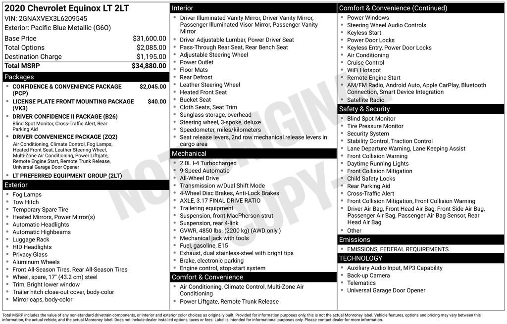 Used 2020 Chevrolet Equinox LT SUV