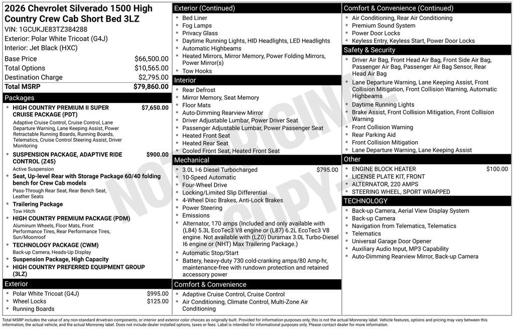 New 2026 Chevrolet Silverado 1500 High Country Truck