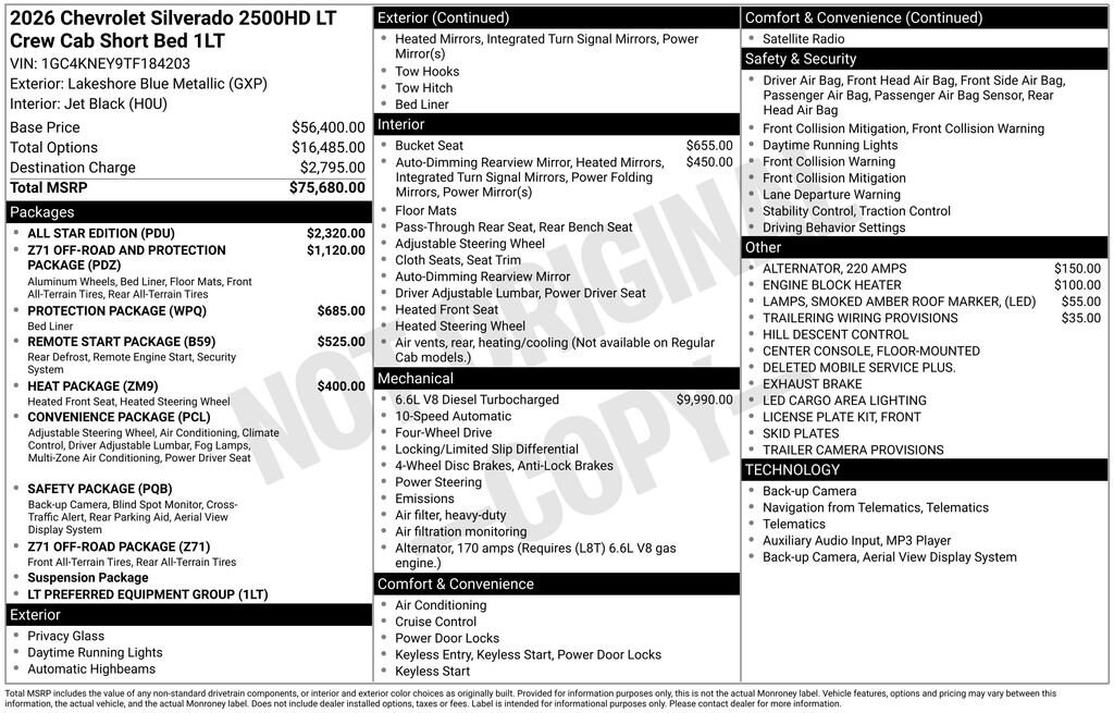 New 2026 Chevrolet Silverado 2500 HD LT Truck