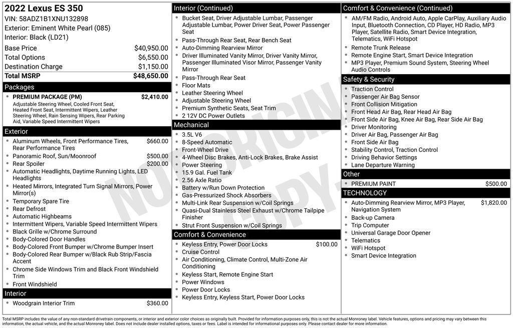 Used 2022 Lexus ES ES 350