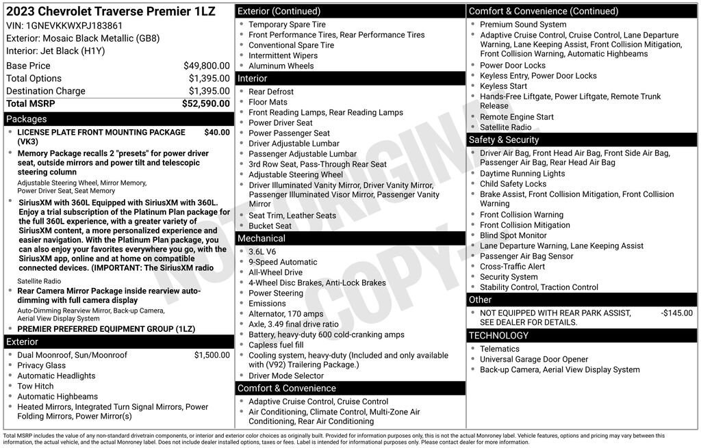 Used 2023 Chevrolet Traverse Premier SUV