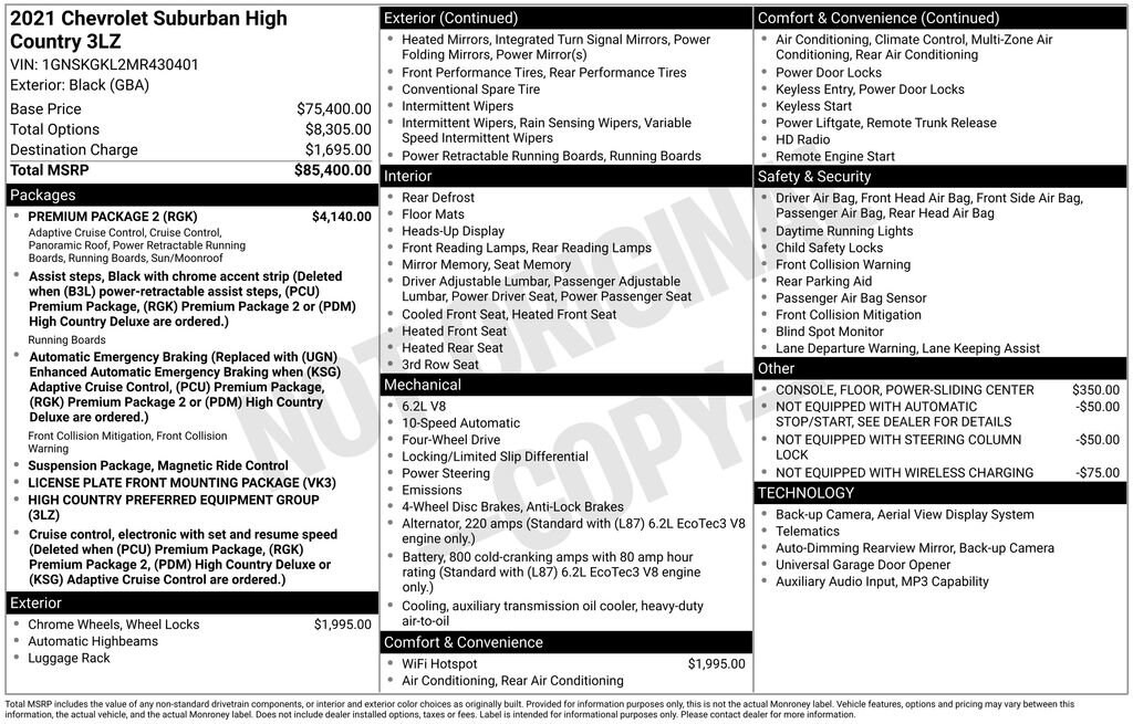 Used 2021 Chevrolet Suburban High Country SUV