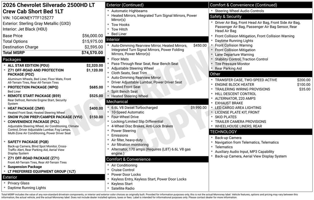 New 2026 Chevrolet Silverado 2500 HD LT Truck