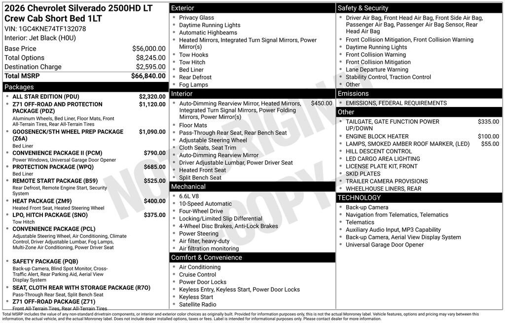 New 2026 Chevrolet Silverado 2500 HD LT Truck