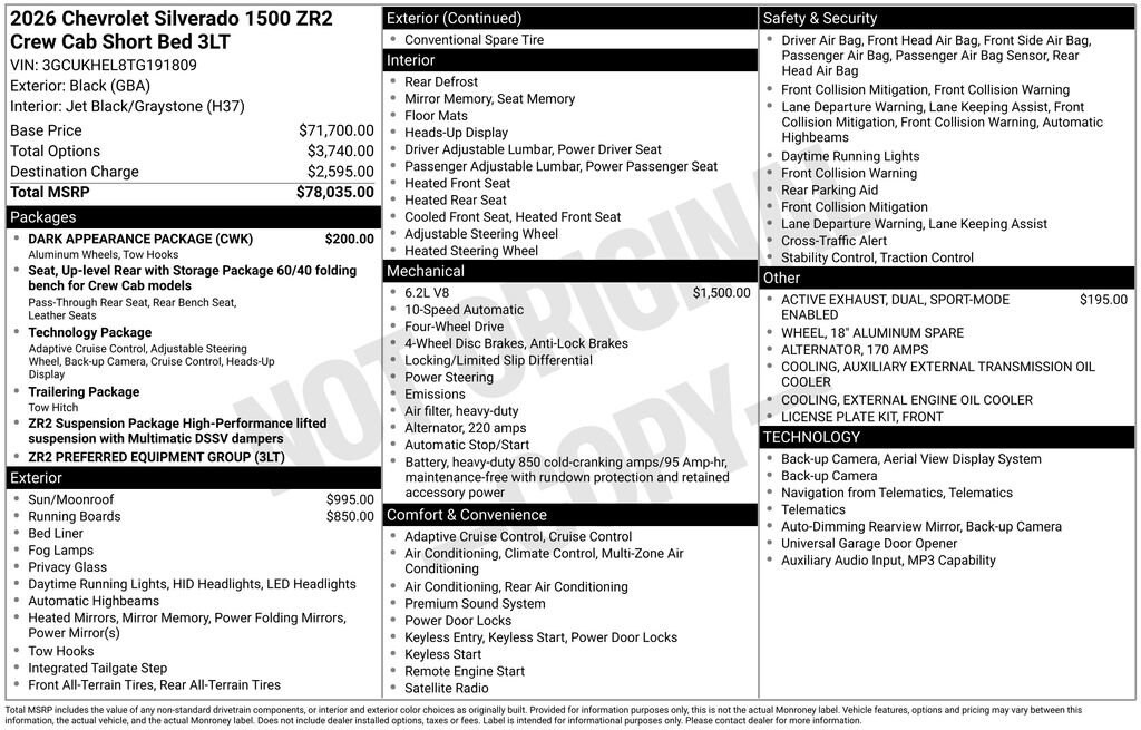 New 2026 Chevrolet Silverado 1500 ZR2 Truck