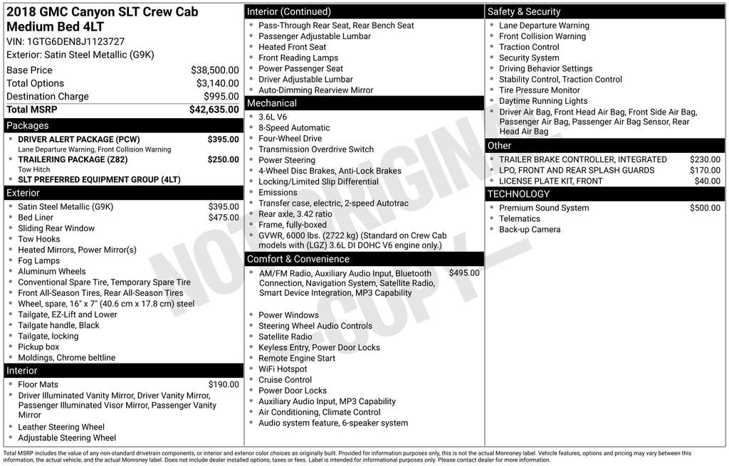 Used 2018 GMC Canyon 4WD SLT Truck